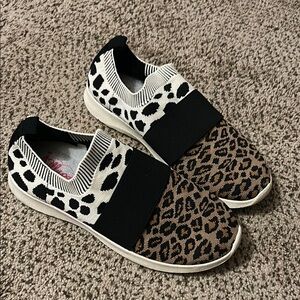 Jellypop Black and Brown Animal Print Sneakers
